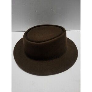 STEVE HARVEY COLLECTION Brown 100% Wool USA-MADE FEDORA HAT  Sz Large